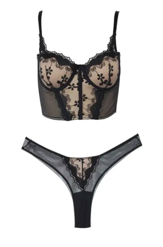 ست سوتین و شورت زنانه کلاسیک نخی